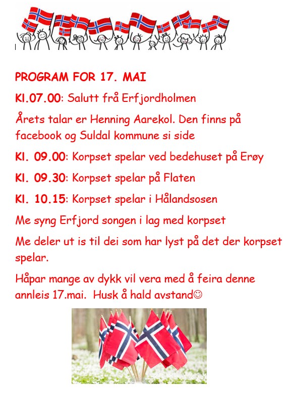 Erfjord 17. mai program 2020